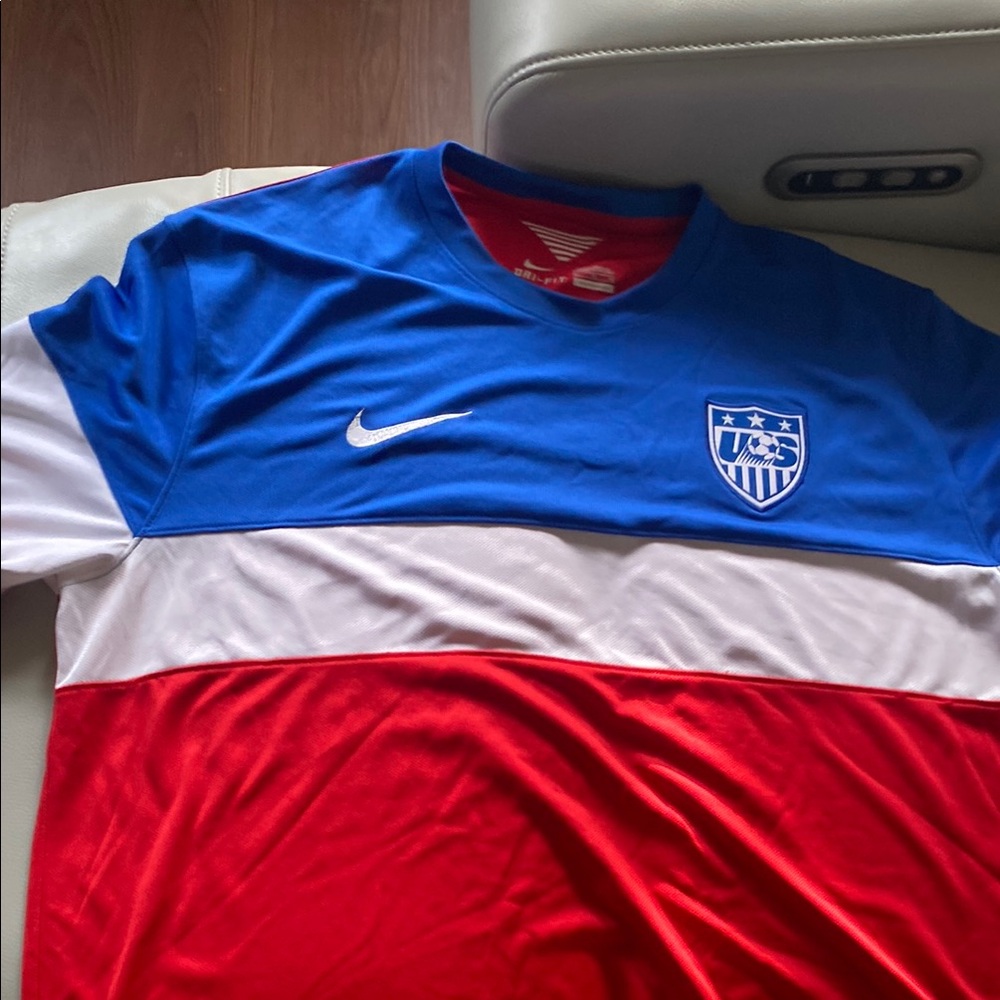 Nike Blue and Red Soccer Jersey
